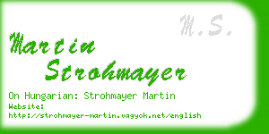 martin strohmayer business card